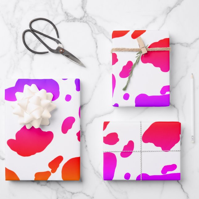 Stylish Color Pop Arty Pattern Wrapping Paper Sheets (Front)