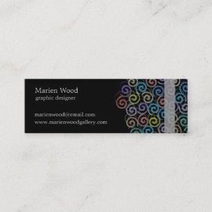 Stylish Color Spirals Mini Business Card