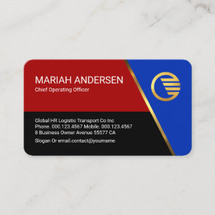 Stylish Colorful Blue Trapezium Business Owner Business Card