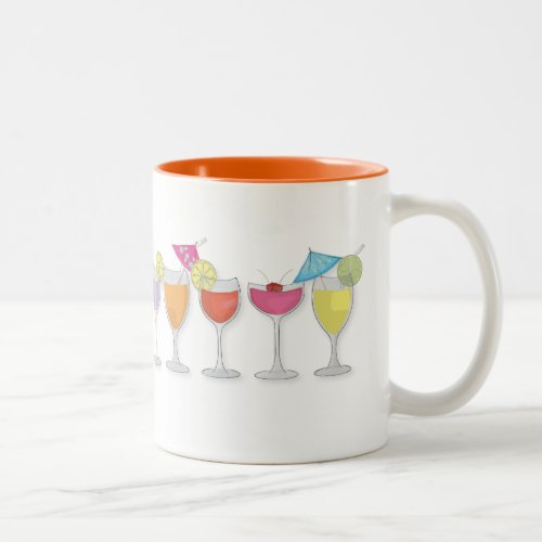 Stylish Colorful Cocktail Drinks Simple Whimsical  Two_Tone Coffee Mug