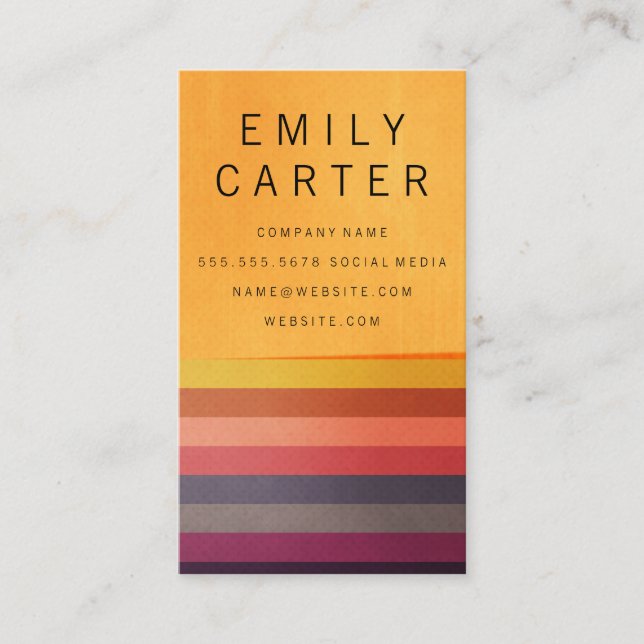 Stylish Colorful Color Bands Business Card (Front)