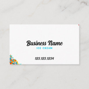 Stylish Colorful Corner Sprinkles Ice Cream Business Card