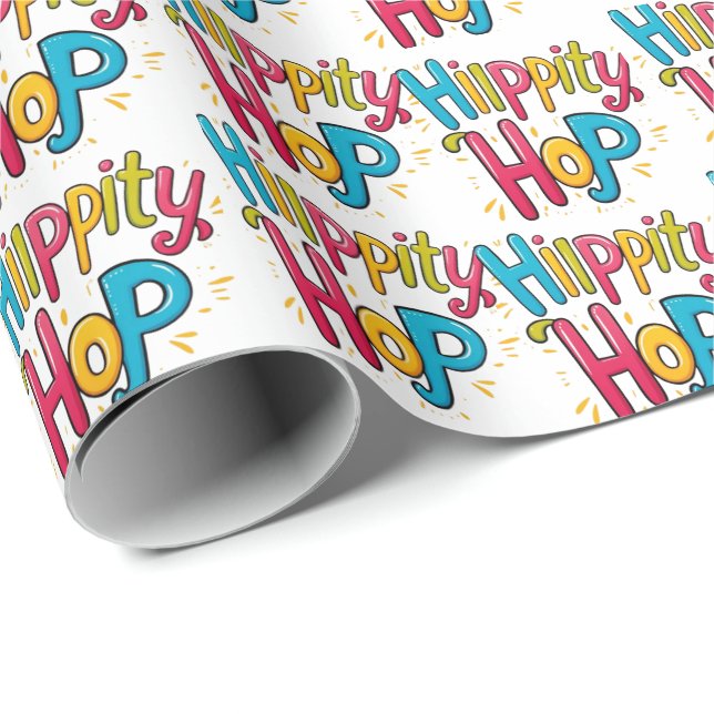 Stylish Colorful Floral Happy Easter Wrapping Paper (Roll Corner)