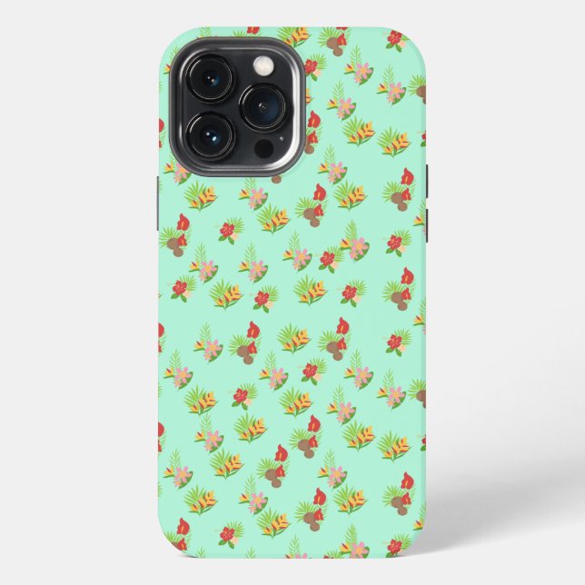 Stylish colorful flowers botanical pattern iphone case (Back)