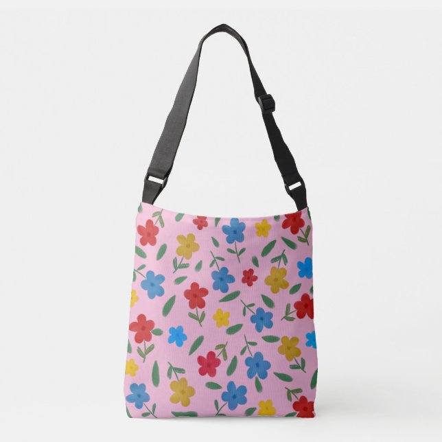 STYLISH COLORFUL FLOWERS PATTERN CROSSBODY BAG (Front)