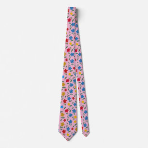 STYLISH COLORFUL FLOWERS PATTERN NECK TIE