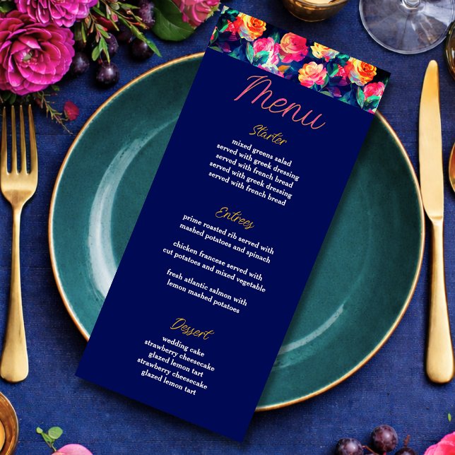Stylish Colorful flowers wedding  Menu (Creator Uploaded)
