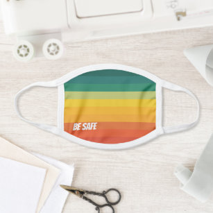 Stylish Colorful Gradient Striped Pattern  Face Mask