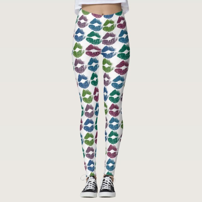 Stylish Colorful Lips #10 Leggings (Front)