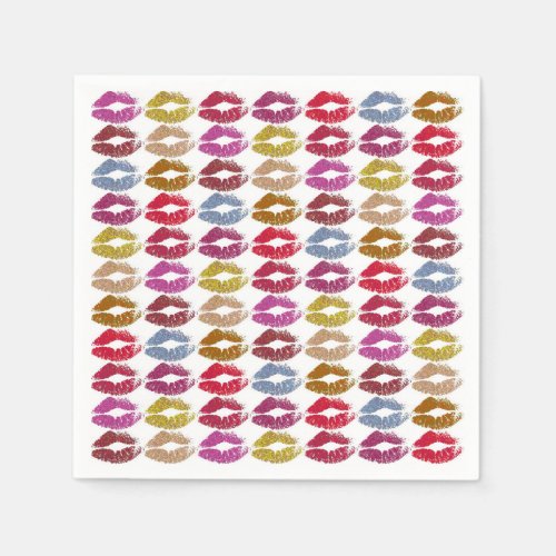 Stylish Colorful Lips 11 Paper Napkins