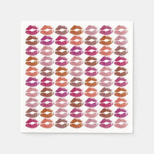 Stylish Colorful Lips 12 Napkins