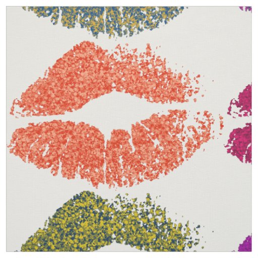 Stylish Colorful Lips #13 Fabric