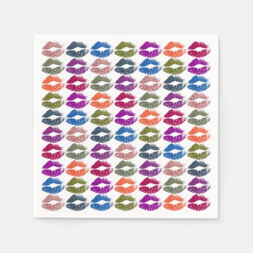 Stylish Colorful Lips 13 Napkins