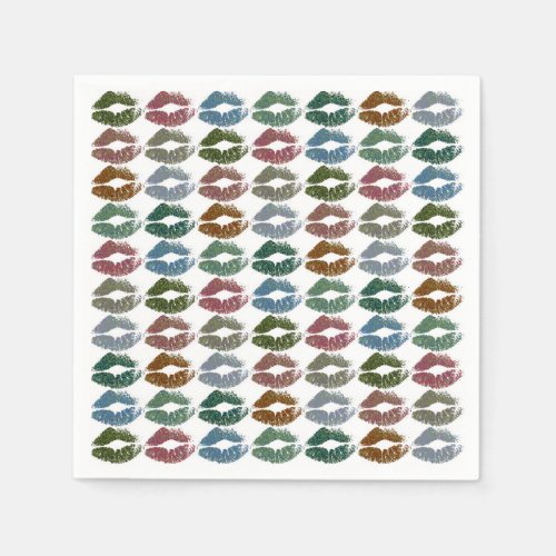 Stylish Colorful Lips 15 Napkins