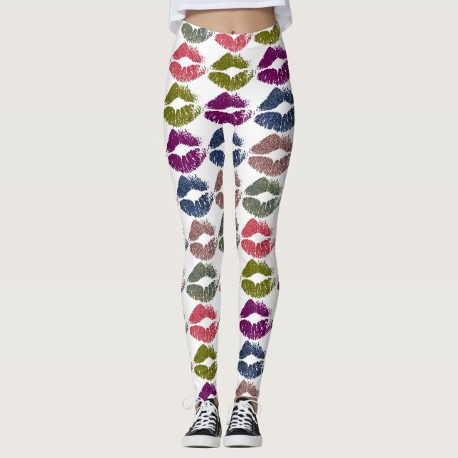 Stylish Colorful Lips #18 Leggings (Front)