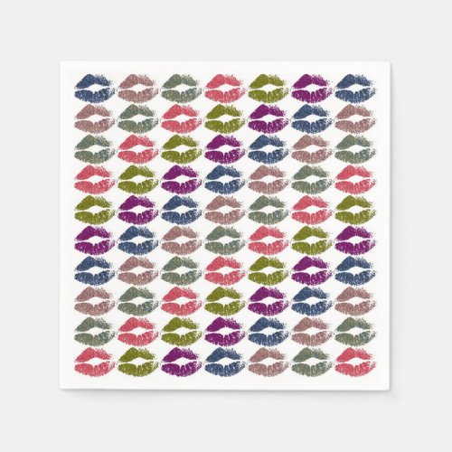 Stylish Colorful Lips 18 Paper Napkins