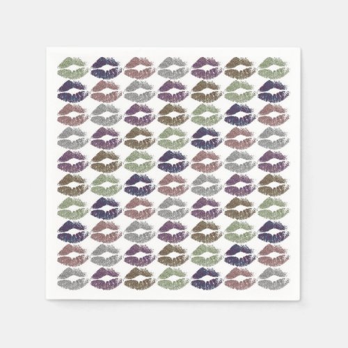 Stylish Colorful Lips 19 Napkins