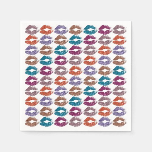 Stylish Colorful Lips 20 Paper Napkins