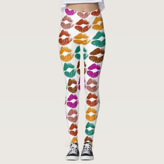 Stylish Colorful Lips #22 Leggings (Front)