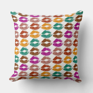 Stylish Colorful Lips #22 Throw Pillow