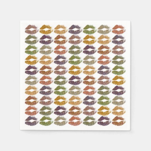 Stylish Colorful Lips 25 Paper Napkins