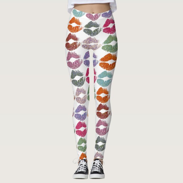 Stylish Colorful Lips #27 Leggings (Front)