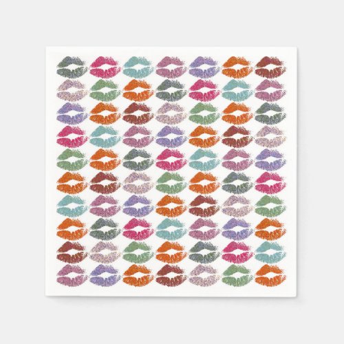 Stylish Colorful Lips 27 Paper Napkins