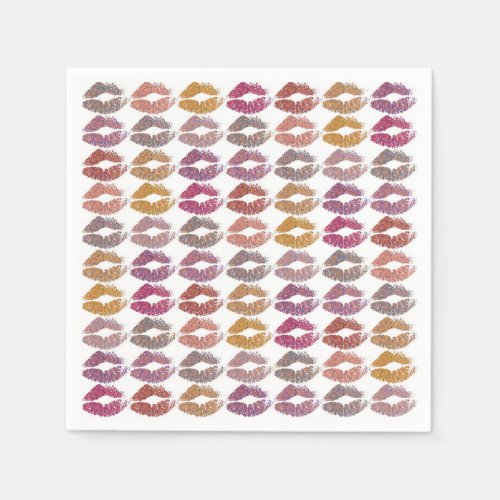 Stylish Colorful Lips 28 Paper Napkins