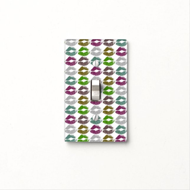 Stylish Colorful Lips #2 Light Switch Cover (In Situ)