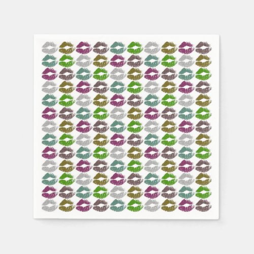 Stylish Colorful Lips 2 Napkins