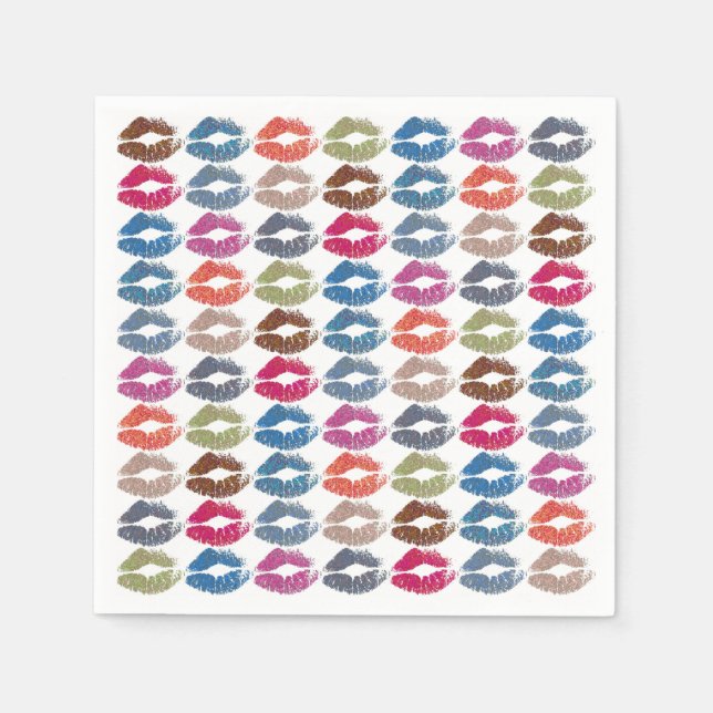 Stylish Colorful Lips #30 Napkins (Front)