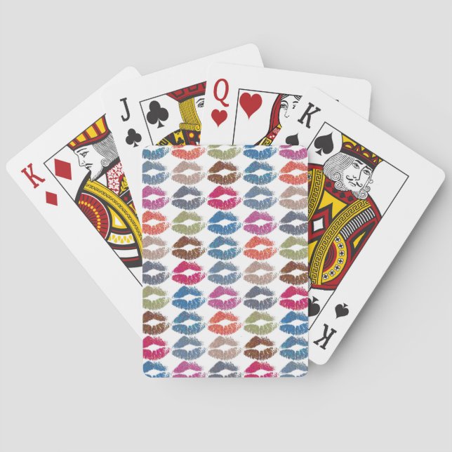 Stylish Colorful Lips #30 Poker Cards (Back)