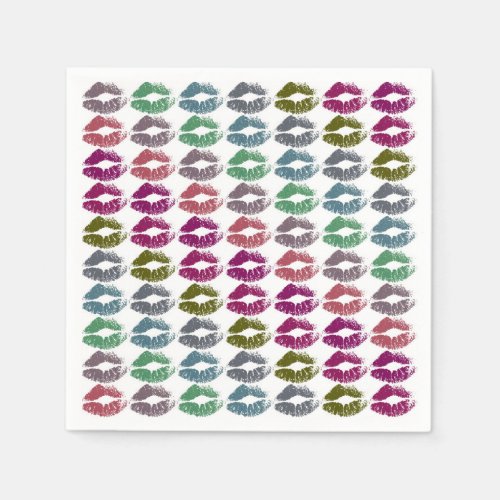 Stylish Colorful Lips 34 Paper Napkins