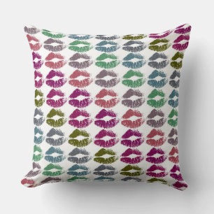 Stylish Colorful Lips #34 Throw Pillow