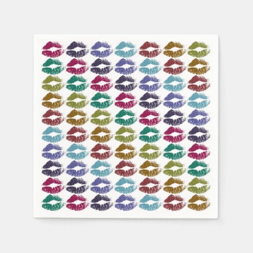 Stylish Colorful Lips 35 Paper Napkins