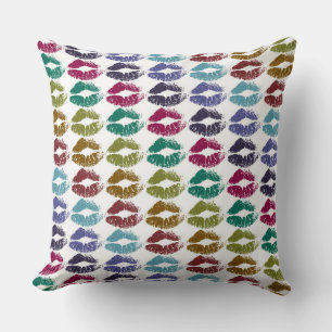 Stylish Colorful Lips #35 Throw Pillow