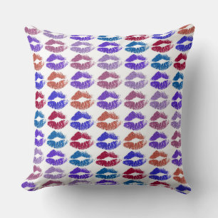 Stylish Colorful Lips #37 Throw Pillow