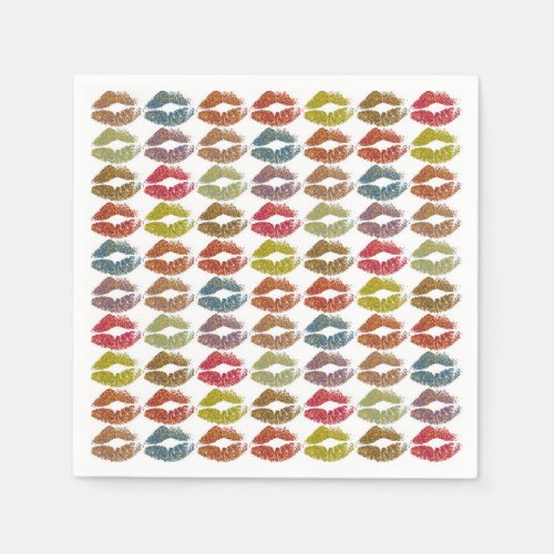 Stylish Colorful Lips 38 Paper Napkins