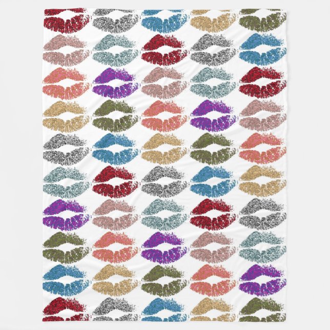 Stylish Colorful Lips #39 Fleece Blanket (Front)