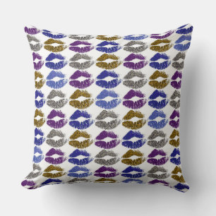 Stylish Colorful Lips #40 Throw Pillow