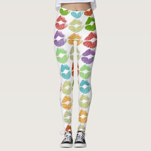 Stylish Colorful Lips 5 Leggings