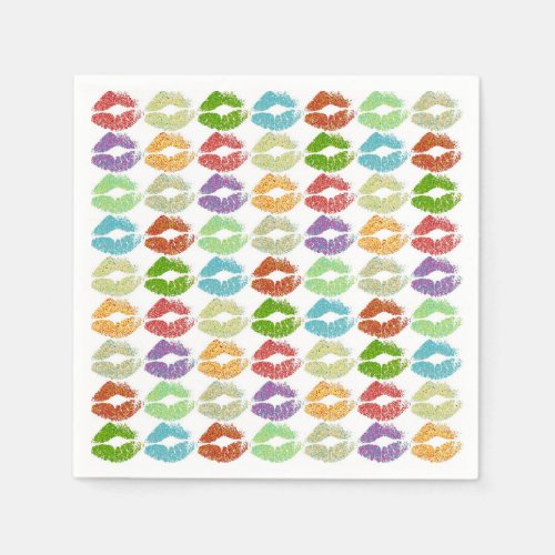 Stylish Colorful Lips 5 Napkins