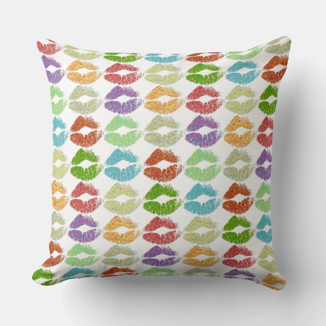 Stylish Colorful Lips #5 Throw Pillow (Front)