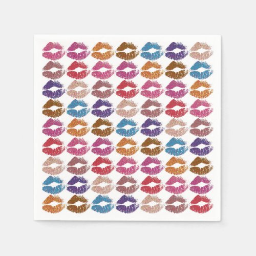 Stylish Colorful Lips 6 Napkins