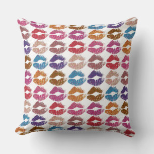Stylish Colorful Lips #6 Throw Pillow