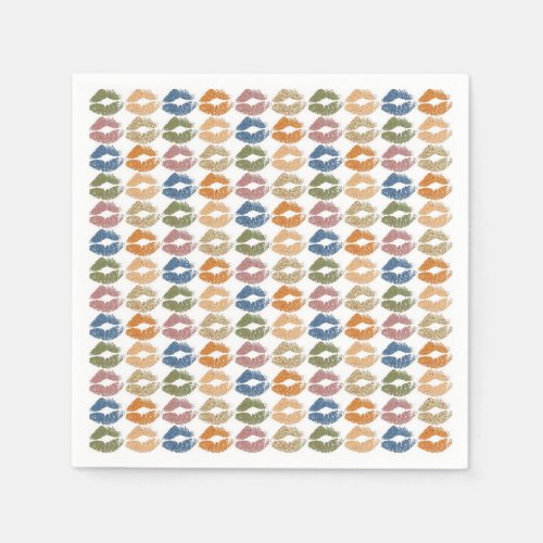 Stylish Colorful Lips Paper Napkins