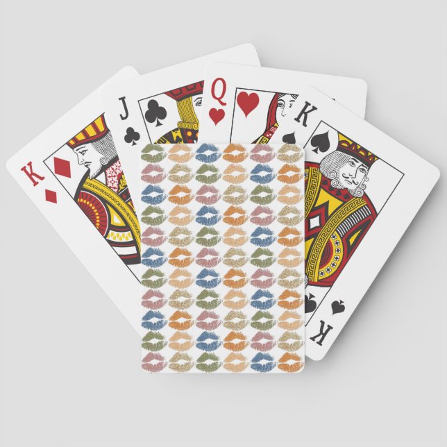 Stylish Colorful Lips Poker Cards (Back)
