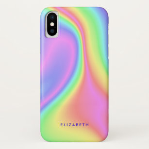 Stylish Colorful Marble Liquid Rainbow Modern iPhone X Case