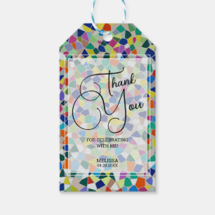 Stylish Colorful Mosaic Thank You Gift Tags