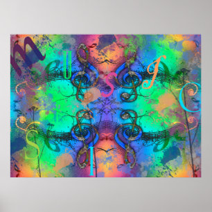 Stylish Colorful Music Abstract Poster